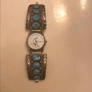 Sterling silver and real turquoise woman’s watch
